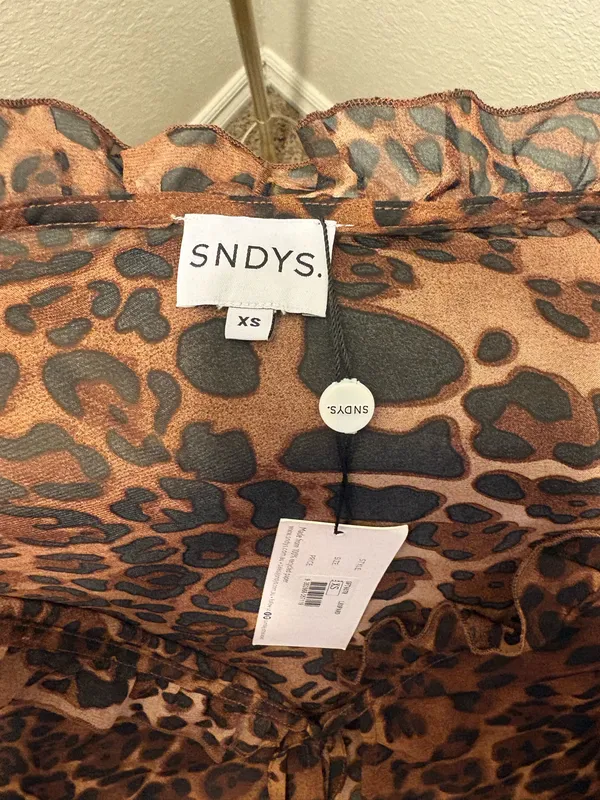 SNDYS Revolve top leopard Brown Size XS - Image 3