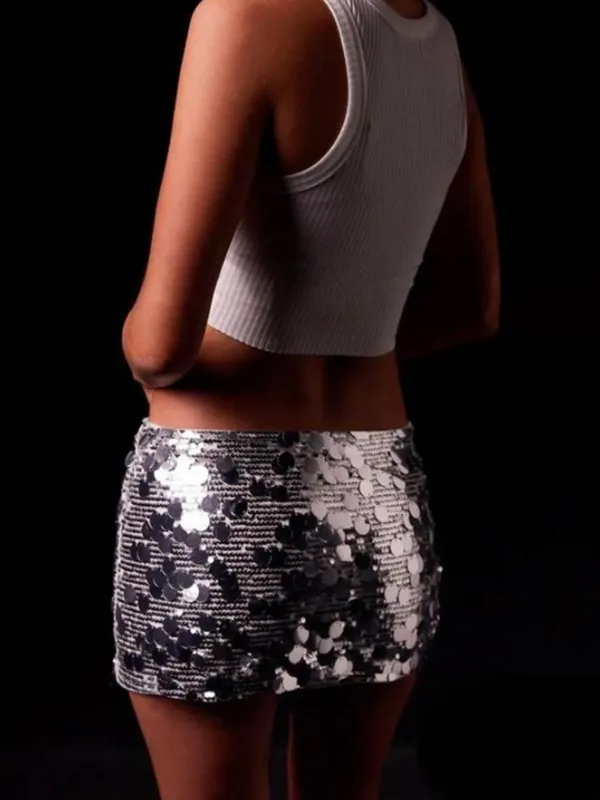 Peppermayo Champagne Chic Mini Skirt in Discoball - Image 4