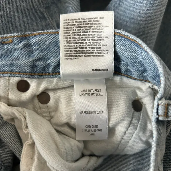 AGOLDE Dame Wide Leg 100% Regenerative Cotton Light Blue Jeans High Rise Size 27 - Image 7