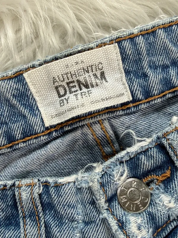Zara TRF Faded Frayed High Waisted Jeans - Image 3