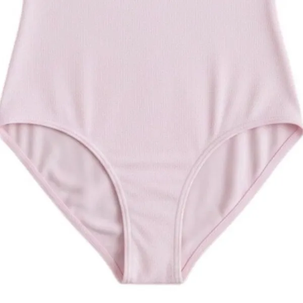 Danskin Adult Medium Leotard Theatrical Pink Long Sleeve Scoop Neck Dance - Image 4