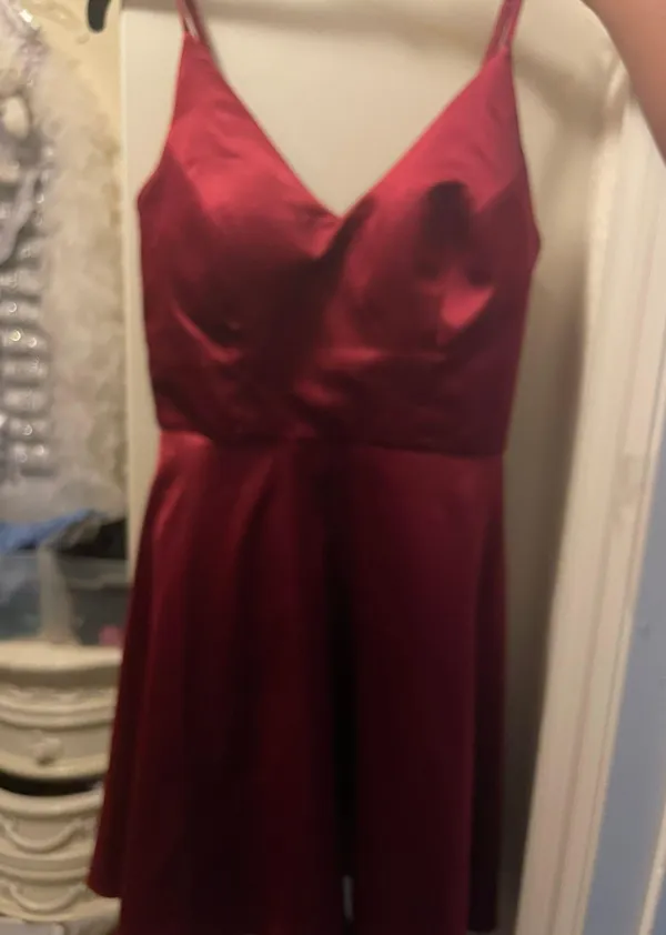 Macy's Maroon Fit N Flare Homecoming Dress - Image 2