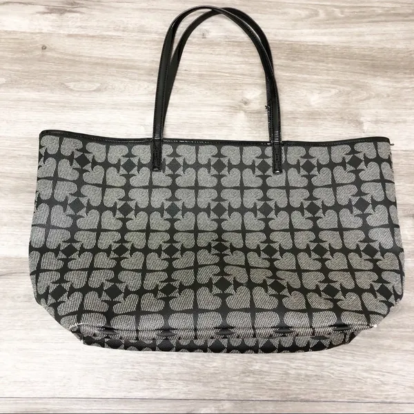 Kate Spade Black Gray Spade Print Extra Large Tote Bag - Image 2