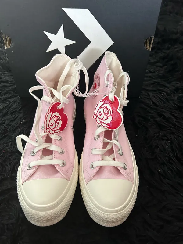 CONVERSE Chuck Taylor all star lift hi top pink shoes sneakers women’s 9 new - Image 2