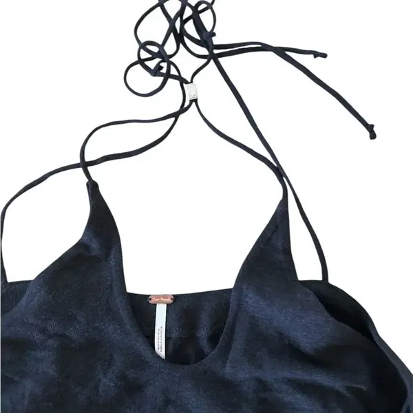 Free People Long Weekend Crop Tank Top Black, Size Medium, NWT - Image 3