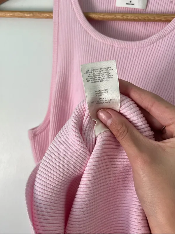 Aritzia Pink Ribbed Tank Dress with Front Cutout SZ MEDIUM - Image 4