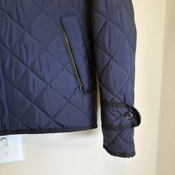 Ralph Lauren Sport Jacket Quilted Light Puffer Navy Coat Small Accent Cuffs Logo - Image 2
