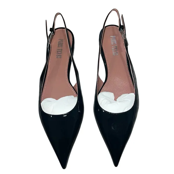 NEW NIB Paris Texas Jessica Western Slingback Flat 10 In Black Patent Leather - Image 4