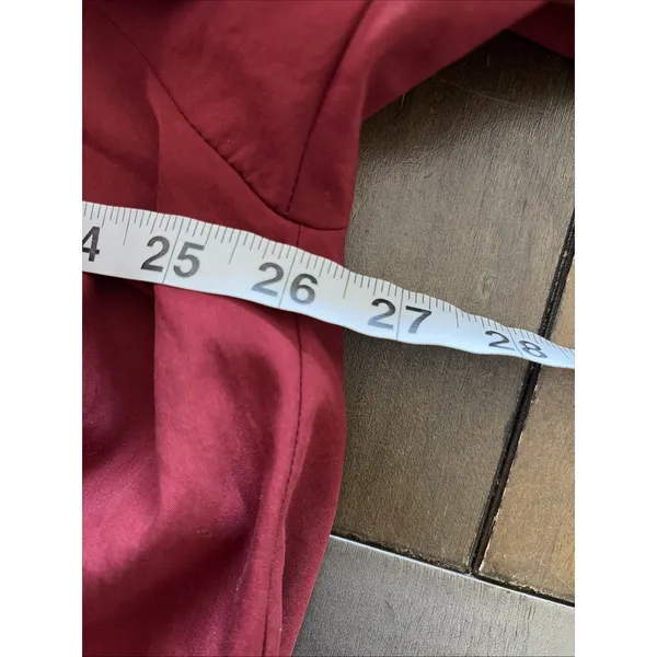 Zara Woman Oversized Tunic Blouse Womens Size XL Burgundy Red Lyocell V-Neck Top - Image 5