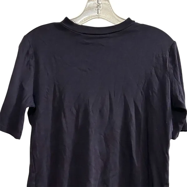 Ann Taylor‎ Women's Blue Mock Neck Short Sleeve T-Shirt M - Image 3