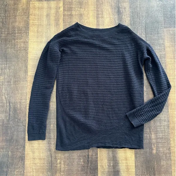 COS 100% Wool Black Textured Knit Sweater Pullover Women’s Small - Image 8