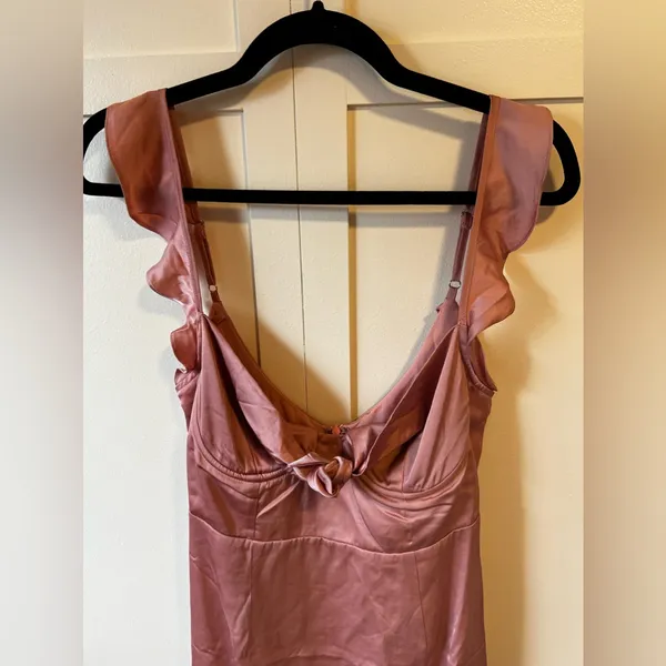 ASTR The Label Marla‎ Flutter Strap Satin Mini Dress NWOT Pink Rose Size L - Image 3