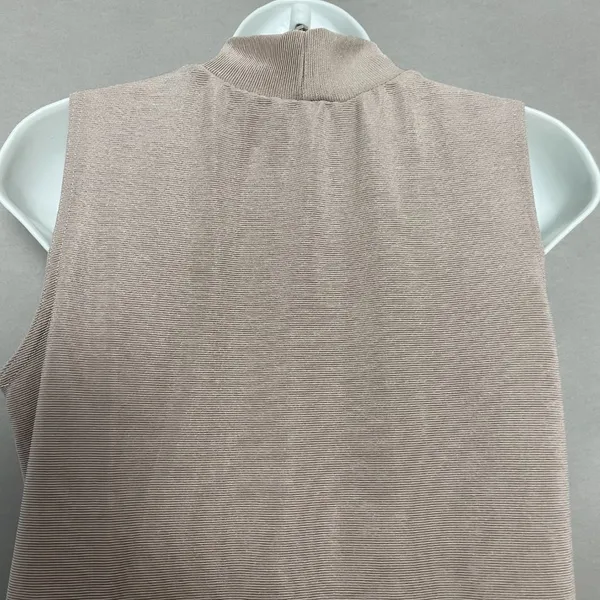 Vintage Jason Maxwell Tank Top Mock Neck Sleeveless‎ Neutral Taupe Women Medium - Image 7