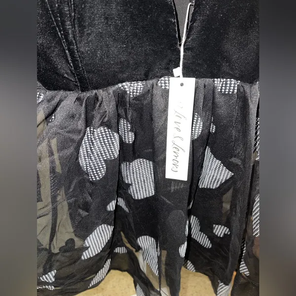 For Love & Lemons Alexandra Mini Dress Black Hearts NWT - Image 5