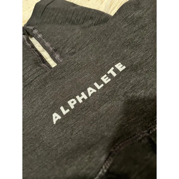 Alphalete Sports Leggings Size S Butt Scrunch Seamless Front Seam Dark Gray - Image 11