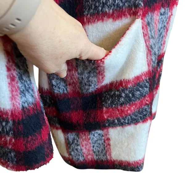 Abercrombie & Fitch Coat Women’s XS Red Plaid Wool Blend Preppy Winter - Image 7