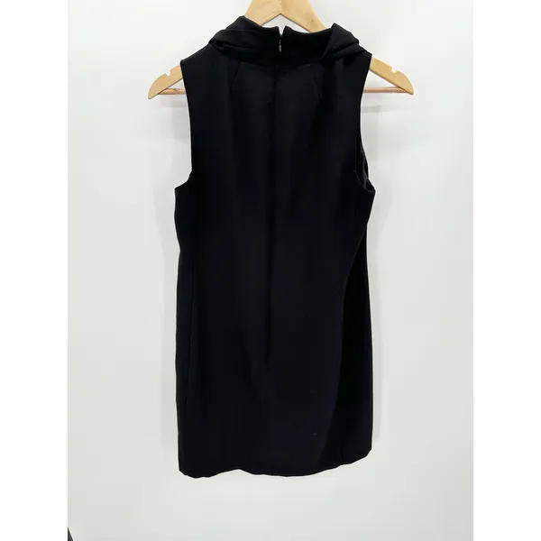J.Crew Factory Dress Women‎ SMALL Black Sleeveless Hidden Back Zip Mini - Image 2