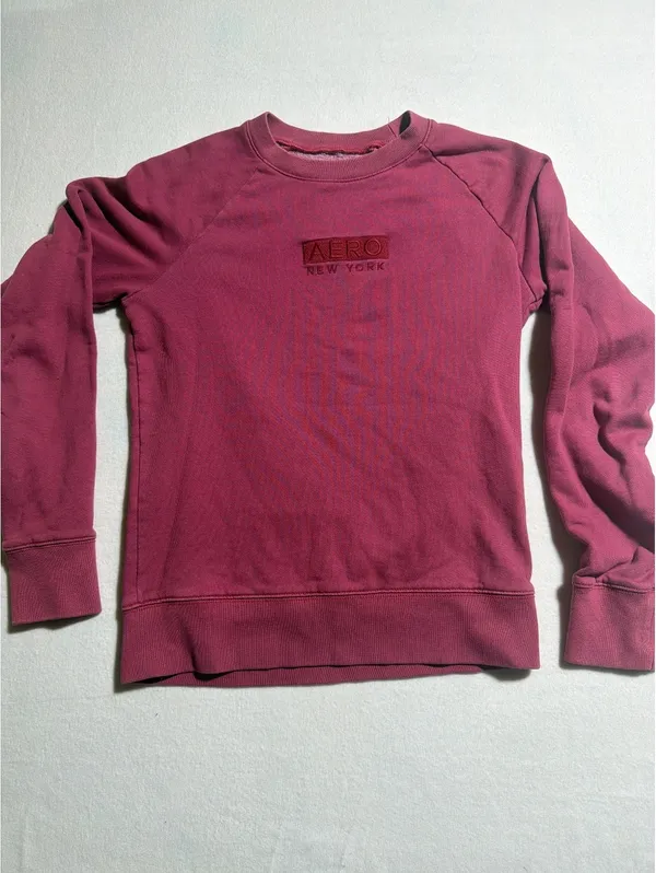 Aeropostale AERO New York Burgundy Crewneck Sweatshirt XS - Image 2