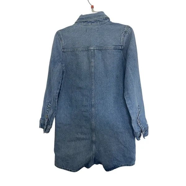 Madewell Denim Long Sleeve Romper Burnham Wash XXS Utility Workwear - Image 2