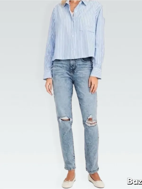 Distressed OG Straight Leg Jeans Blue Size 6 - Image 3
