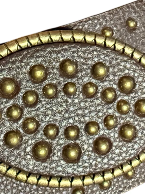 Vintage corset style Brown Studded statement Leather Belt L/XL‎ boho - Image 6