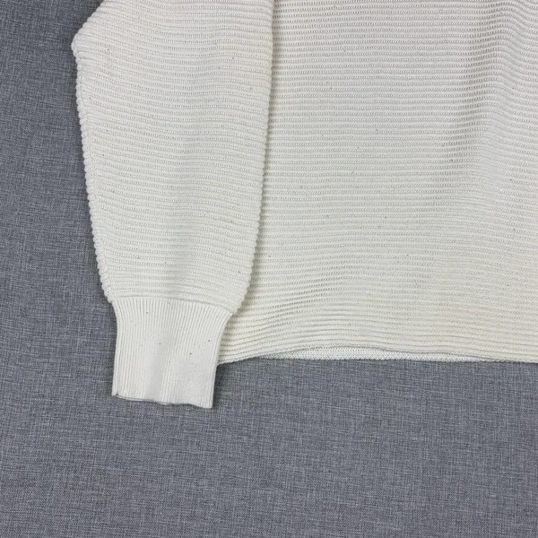 Tommy Bahama Sweater Womens L White Cotton V Neck Dolman Sleeve Knit Pullover - Image 2