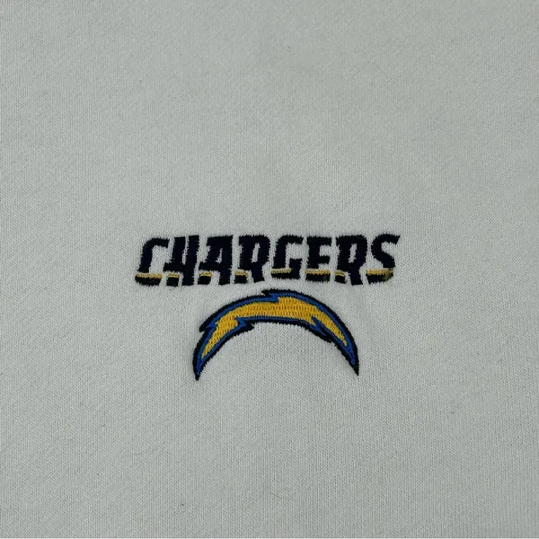 Vintage NFL For Her Los Angeles LA Chargers White Full Zip Sweater Women’s XL. - Image 2