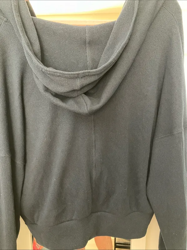 Gilly Hicks navy Cozy Waffle Wrap Hoodie - Image 4