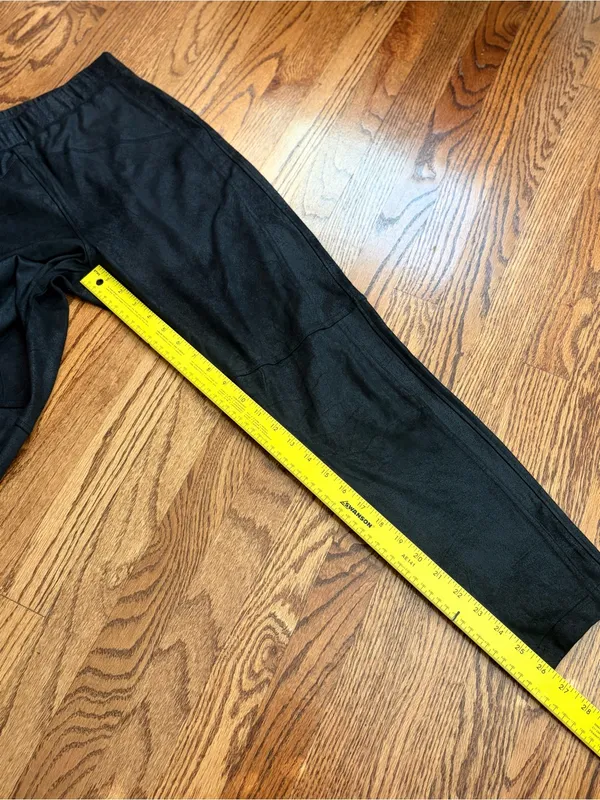 Free People Midnight Vegan Suede Skinny Pants Black High Rise M - Image 14