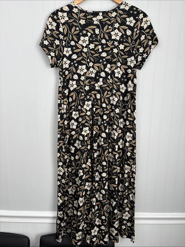 Gudrun Sjodan Short Sleeve Floral Midi Dress Women Size XS - Image 2