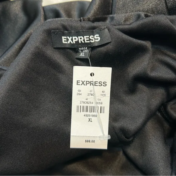 Express Satin Twist Halter Neck Midi Dress in Black Size XL Holiday Formal Event - Image 5