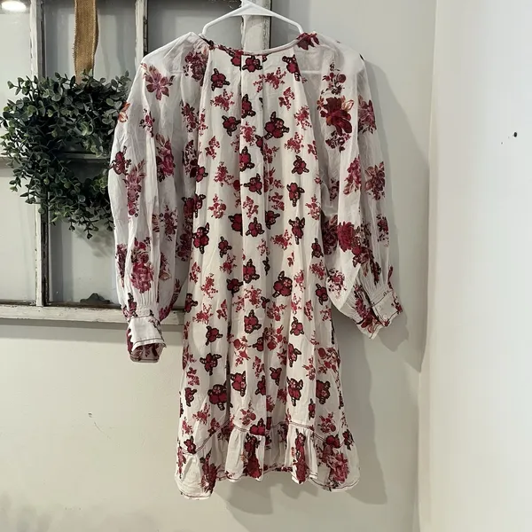 Free People Womens Dress Sz M Pink Camella Mini Floral Cottagecore‎ Prairie Boho - Image 8