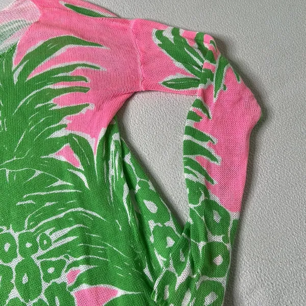 Lilly Pulitzer Pineapple Green Pink Printed Cotton Longsleeve - Image 4