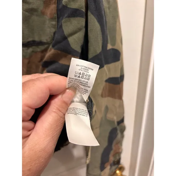 Lucky‎ Brand Womens Camo Utility Jacket Green Brown M Full Zip Military Canvas - Image 7