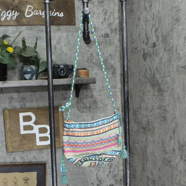 lovestitch Womens Braided Embellished Shoulder Bag Blue Multi One Size - Image 2