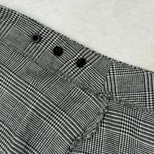 John Galt Glen Plaid Wrap Mini Skirt Black White Buckle MD383 XXS‎ - Image 7