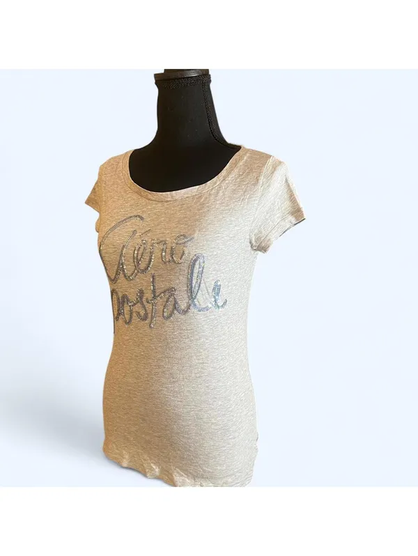 Aeropostale Vintage Y2K Baby Tee Soft Sequin Detail Fitted 2000s Fairycore Size Medium 💖 - Image 6