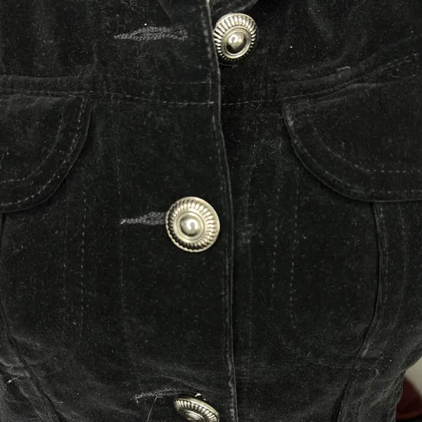 Sunbelt black velvet vest retro vintage cotton Whimsygoth witchy - Image 7