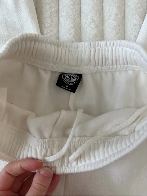 Pacsun White Sweatpants with Colorful Patch Details - Image 4
