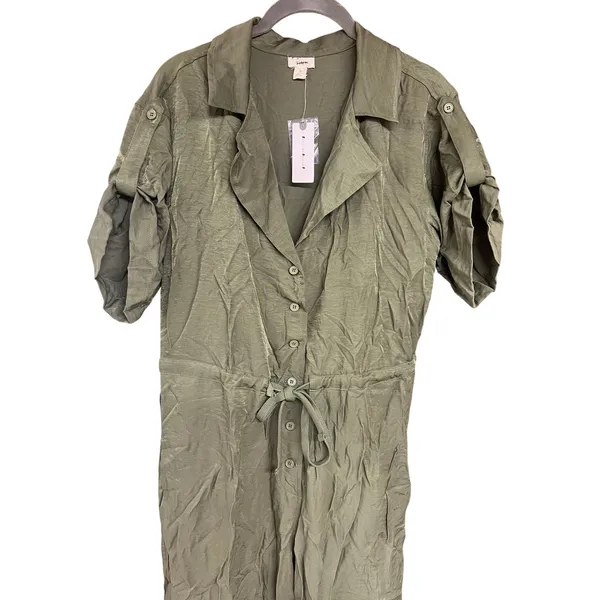 Anthropologie Tiny Heidi Green Utility Jumpsuit Short Sleeve Drawstring NWT S - Image 9