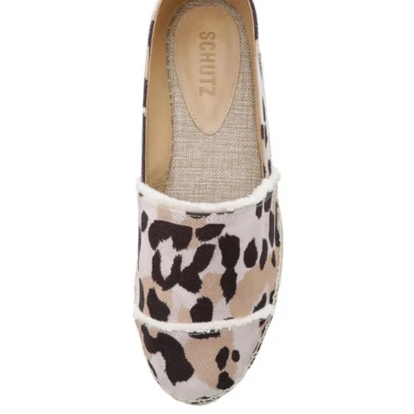 NEW Schutz Ohanna Printed Canvas Leopard Espadrilles Flat Slip On - Image 3