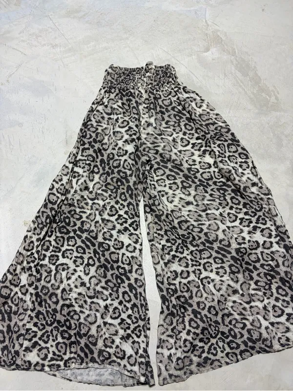 Donna Donna Leopard Print Wide-Leg Pants Italy - Image 6