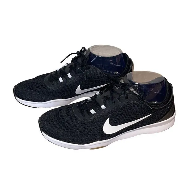 Nike Womens Zoom Fit Low Top Lace Up Training Running Shoes Black White Size‎ 9 - Image 2