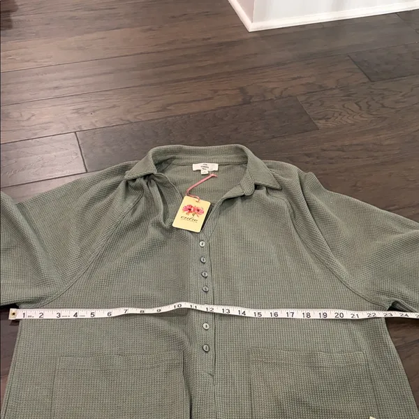 NWT Entro Waffle Weave Front Pocket Shirt Sz M - Image 6