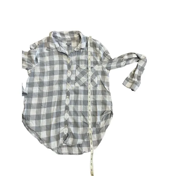 ‎aerie grey plaid collar shirt medium - Image 6