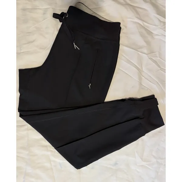 Calvin Klein Performance Dark Grey Jogger Pants CK Logo Zip Pockets Stretch M - Image 8