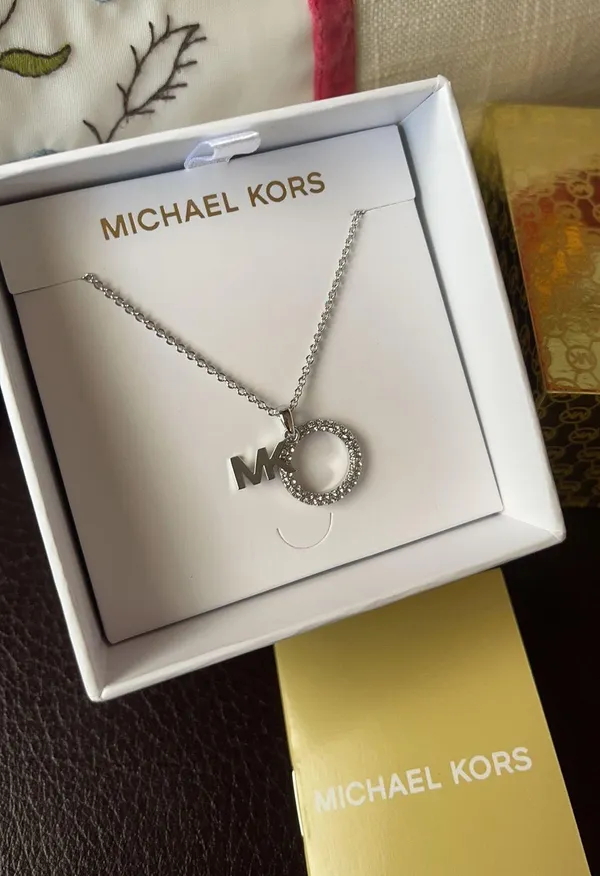 Michael Kors Silver Brass Necklace MKJ7326040 NEW - Image 5