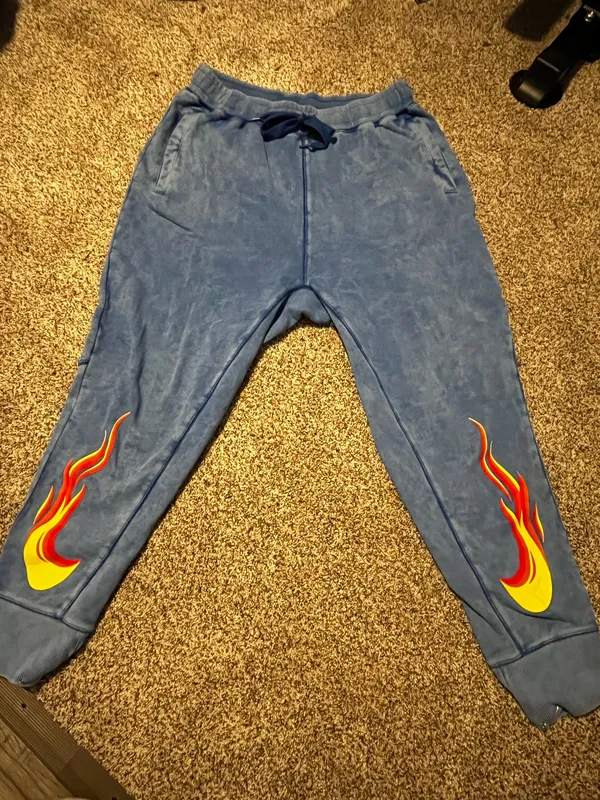 Nike Sportswear French Terry Flames sweatpants in a Game Royal blue colorway. - Image 2
