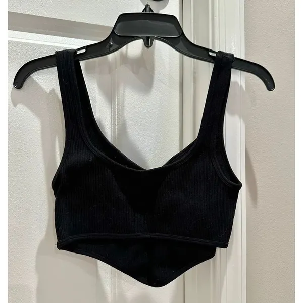 Zara Ribbed Corset Style Crop Top - Image 4