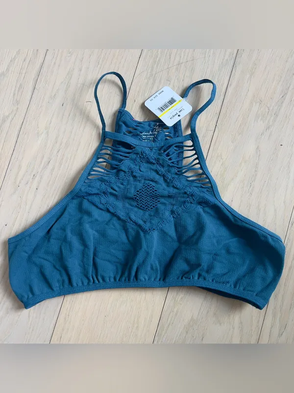 Free People Hanalei Seamless Bra Bralette in Jewel Blue NWT - Image 3